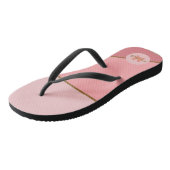 Monochroom roze kleurblok met verloop monogram teenslippers (Schuin)