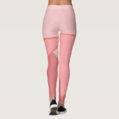 Monochroom roze kleurblokpatroon met verloop leggings (Achterkant)