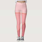 Monochroom roze kleurblokpatroon met verloop leggings (Voorkant)