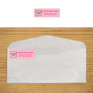 Monochroom Roze Zakelijk Retouradreslabel Etiket