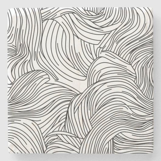 Monochroom Scandinavisch golfpatroon Stone Onderze Stenen Onderzetter (Voorkant)