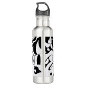 Monochroom surrealisme: Gotisch design Waterfles (Achterkant)