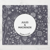 Monochroom van chroomvormig bloemkool bier etiket (Enkel label)