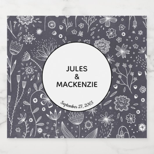 Monochroom van chroomvormig bloemkool bier etiket (Enkel label)