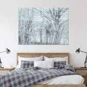 Monochroom vervaagd winterbos canvas afdruk (Insitu (Slaapkamer))