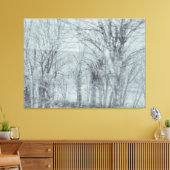 Monochroom vervaagd winterbos canvas afdruk (Insitu (Woonkamer))