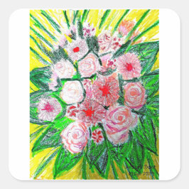 Monochroom Vierkante Sticker