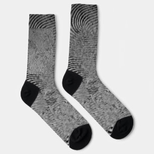Monochroom Vingerafdrukpatroon Sokken