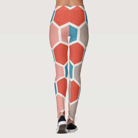 Monochroom zeshoek leggings (Achterkant)