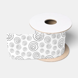 Monochroom zwart geometrisch wervelend patroon lint