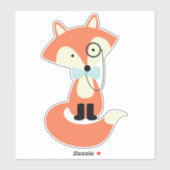 Monocle Hipster Red Fox Sticker (Vel)