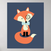 Monocle Hipster Rode Vos Poster (Voorkant)