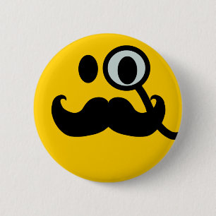 Monocle & Mustache achtergrond) Ronde Button 5,7 Cm