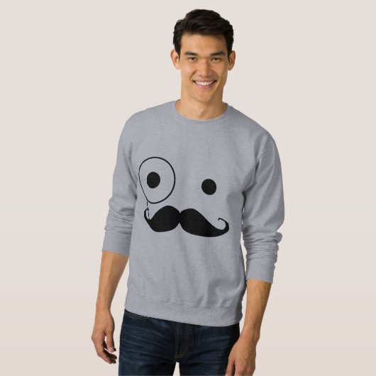monocle mustache trui (Voorkant volledig)