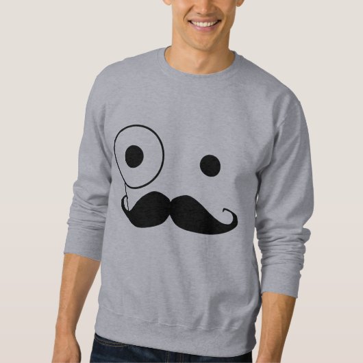 monocle mustache trui (Voorkant)