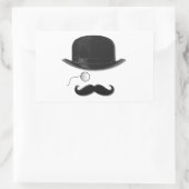 Monocle, snor en pet Rechthoekige Sticker (Tas)