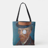 Monocle van Gogh in Top Hat Canvas tas (Achterkant)