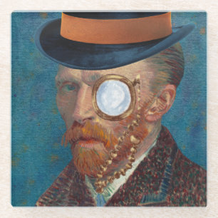 Monocle van Gogh in Top Hat Glass Onderzetter