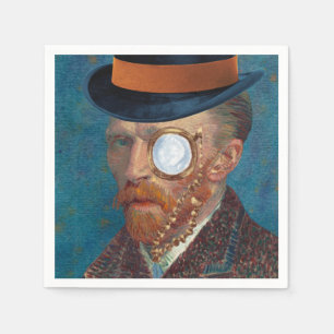 Monocle Van Gogh in Top Hoed Papier Servetten