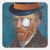 Monocle Van Gogh Ketting Vierkante Sticker (Voorkant)