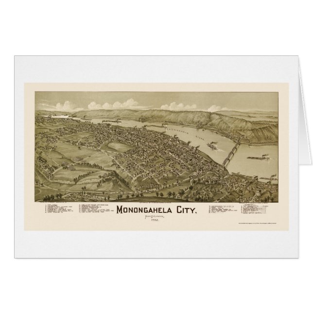 Monogahela City, PA Panoramic Map - 1902 (Voorkant Horizontaal)