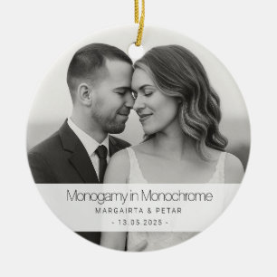 Monogamie in monochroom – Grappig zwart-wit Keramisch Ornament