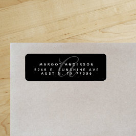 Monogoram Chic | Stijlvol zwart | Retouradres Etiket