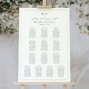 Monogram 13 Tafels Vind Je Plaats Zitplaatsenkaart Poster