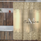 Monogram 14.000 Goud DBL-druppelaar Glitter Metall Douchegordijn