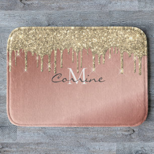 Monogram 14.000 metaal + Roos Gold Glitter Drippin Badmat