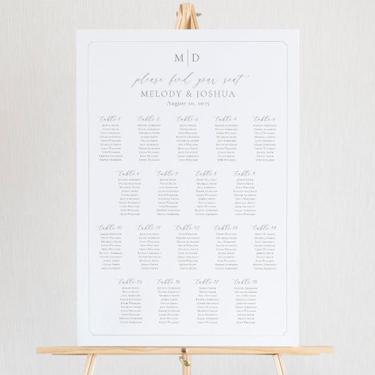 Monogram 18 Tafels Zitplaatsindeling Poster