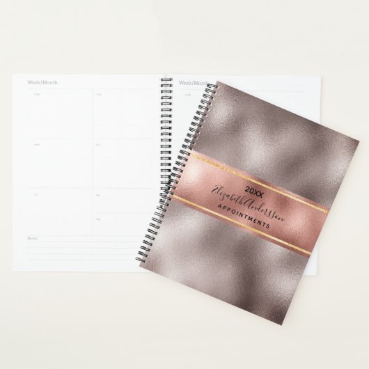 monogram 2022 voor metalen elegantieglam van roos planner (Display)
