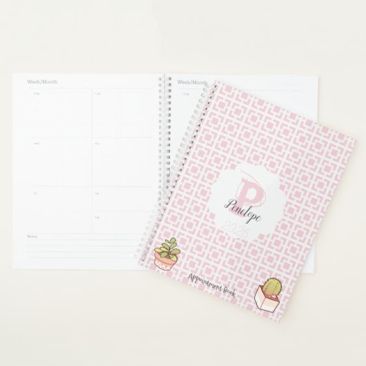 Monogram 2025 Appointment Book Pink  (Devant avec enveloppe)