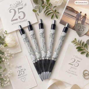 Monogram 25e trouwjubileum aandenken pen