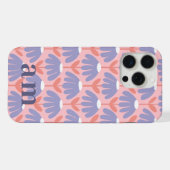 Monogram 2 Initiales Floral Vintage Rose & Bleu (Verso Horizontal)
