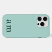 Monogram 2 Initiales Sarcelle & Vert Mer Minimalis (Verso Horizontal)