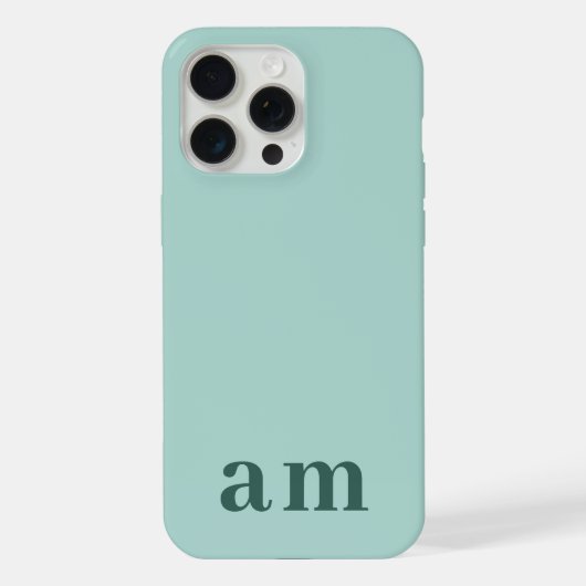 Monogram 2 Initiales Sarcelle & Vert Mer Minimalis (Verso)