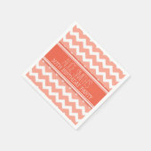 Monogram 30e verjaardag Napkin Coral Chevron Servetten (Hoek)