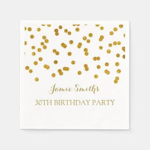 Monogram 30e verjaardag Napkin Gold confetti Servet