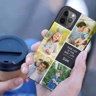 Monogram 4 Foto Pap Life is het beste leven blauw iPhone 11 Pro Max Hoesje