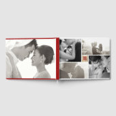 Monogram 4 Fotocollage Moderne Chinese bruiloft Gastenboek (Volledig)