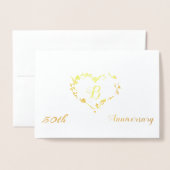 Monogram 50ste jubileumontwerp folie kaarten (Voorkant met envelop)