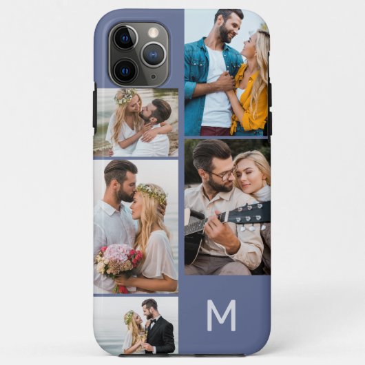 Monogram 5 fotocollage blauw Case-Mate iPhone case (Achterkant)