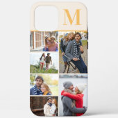 Monogram 6 foto collage crème geel Case-Mate iPhone case (Achterkant)