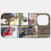 Monogram 6 Fotocollage Bruin Hout Case-Mate iPhone Case (Achterkant (horizontaal))
