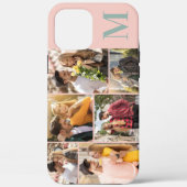 Monogram 6 fotocollage horizontale perzik Case-Mate iPhone case (Achterkant)