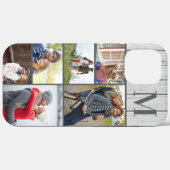 Monogram 6 Fotocollage witgekalkt hout Case-Mate iPhone Case (Achterkant (horizontaal))