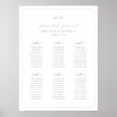 Monogram 6 Tafels Stoelenindeling Rand Poster (Voorkant)