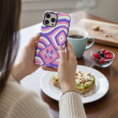 Monogram 70s Groovy roze & paarse psychedelische Case-Mate iPhone Case