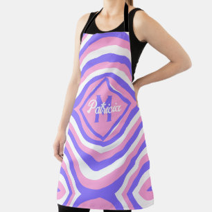 Monogram 70s Groovy roze & paarse psychedelische Schort